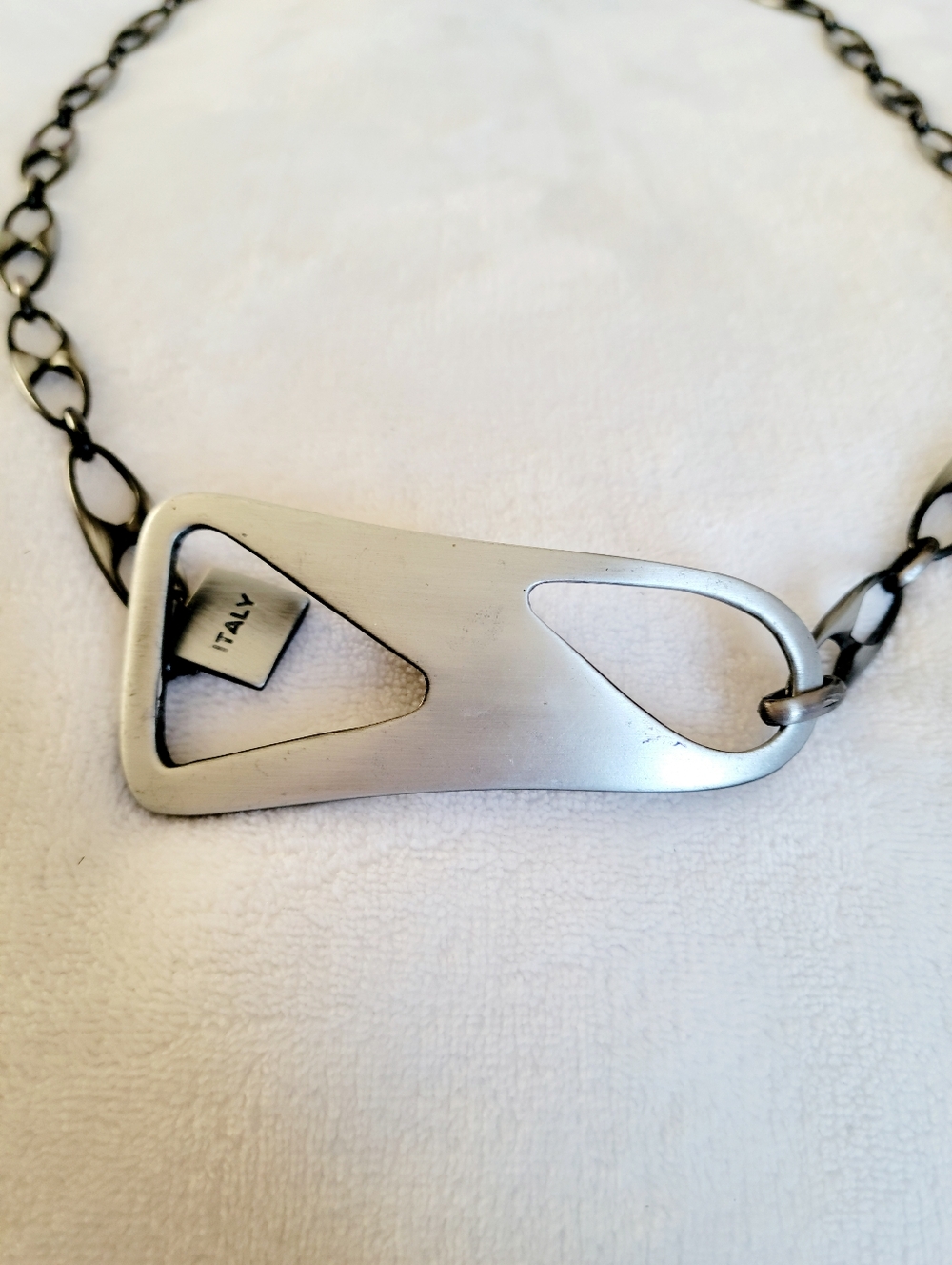 ​Chico's Made in Italy Silver Chain Belt Geometrical Link Vintage Y2K
